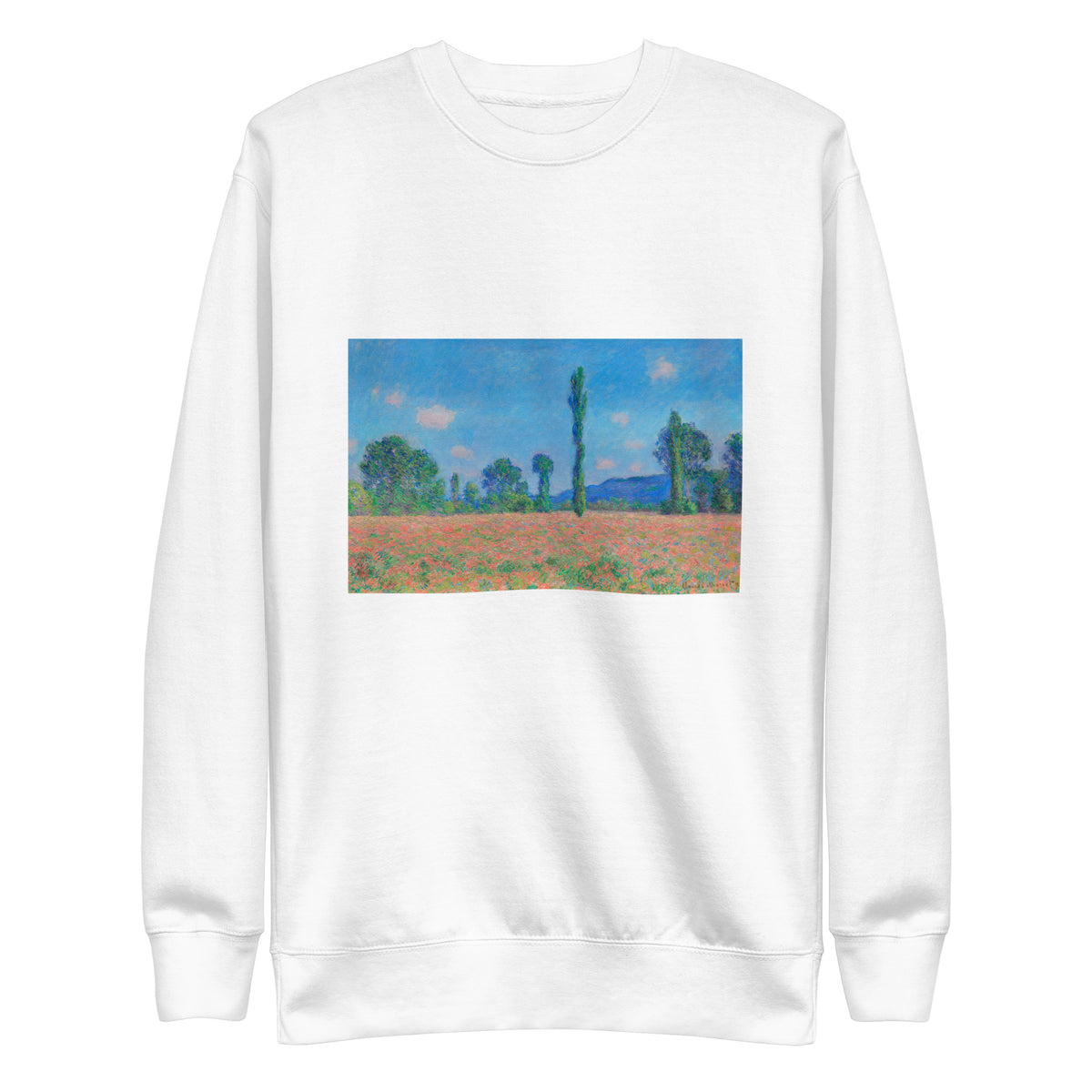 White Sweater Poppy Field Giverny Signature