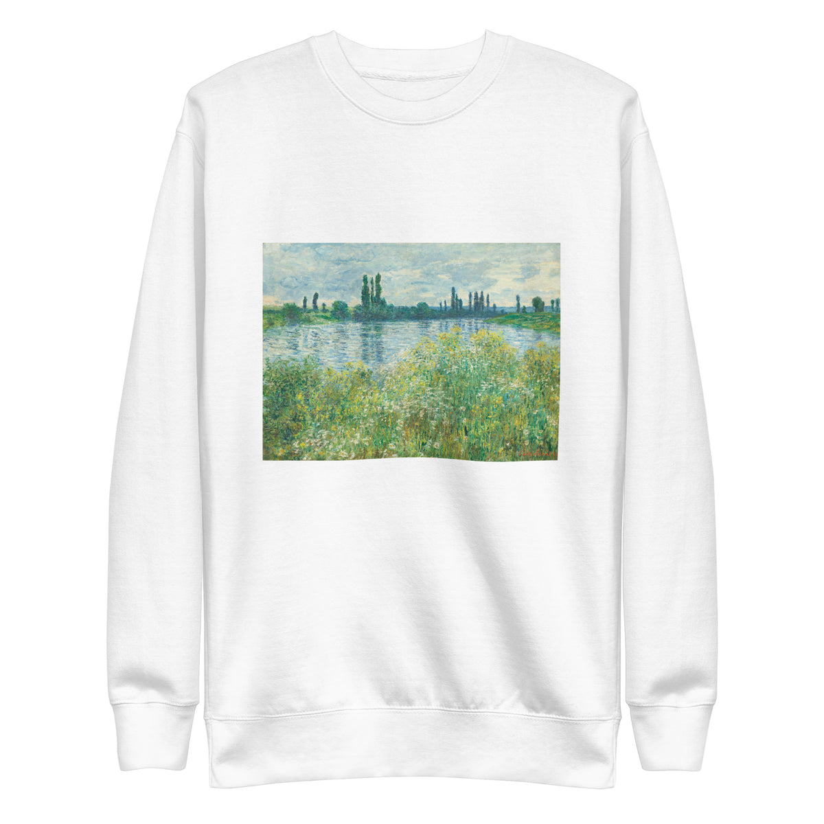 White Sweater Banks Of The Seine Vetheuil Signature