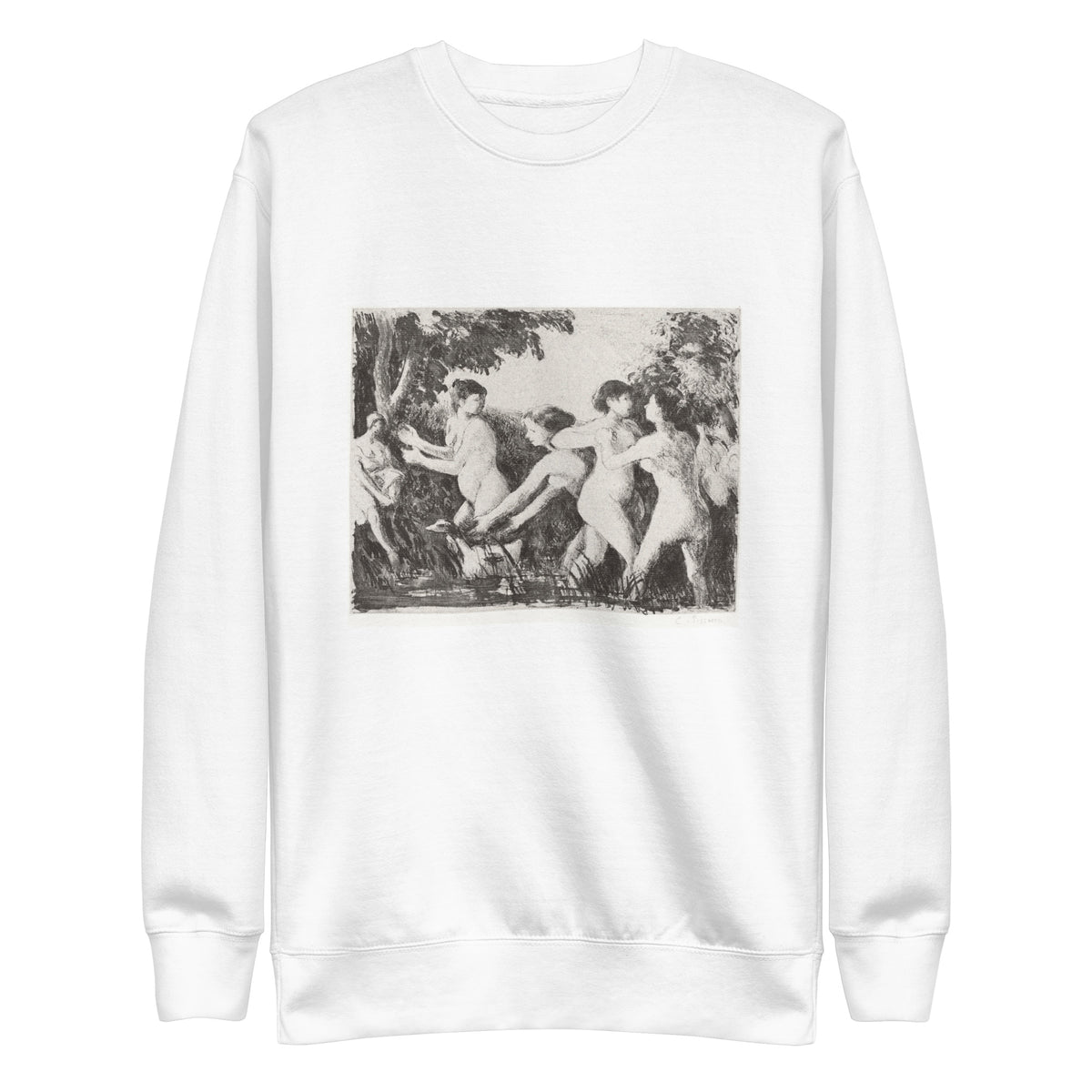 White Sweater Bathers Wrestling Signature