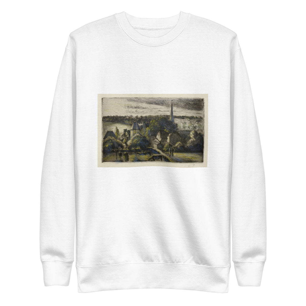 White Sweater Church And Farm At Eragny Signature