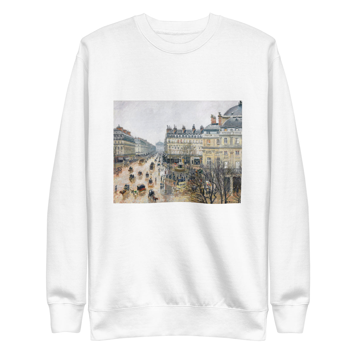 White Sweater French Theater Square Paris Painting In High Resolution Signature