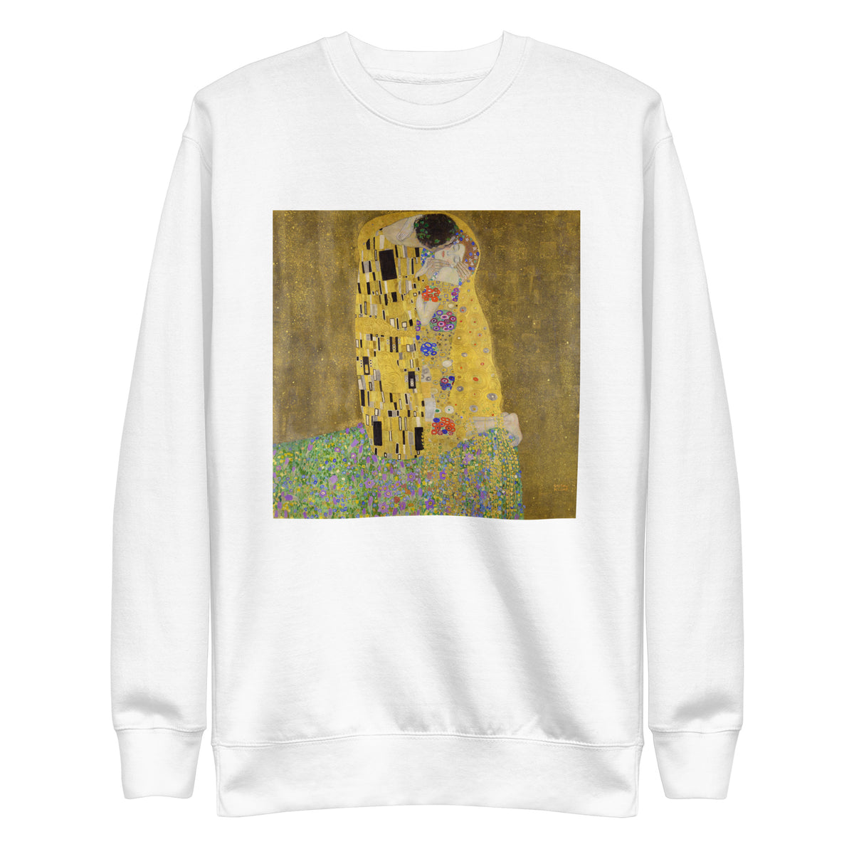 White Sweater Gustav Klimt The Kiss Famous Painting Signature