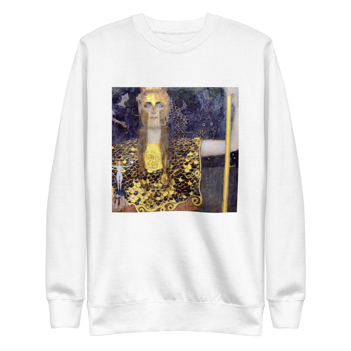 White Sweater Gustav Klimt Pallas Athena Famous Painting Signature