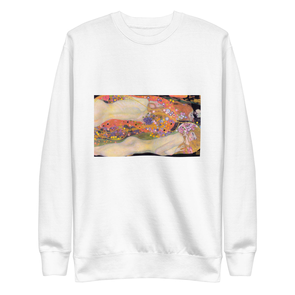 White Sweater Gustav Klimt Water Serpents II Famous Painting Signature
