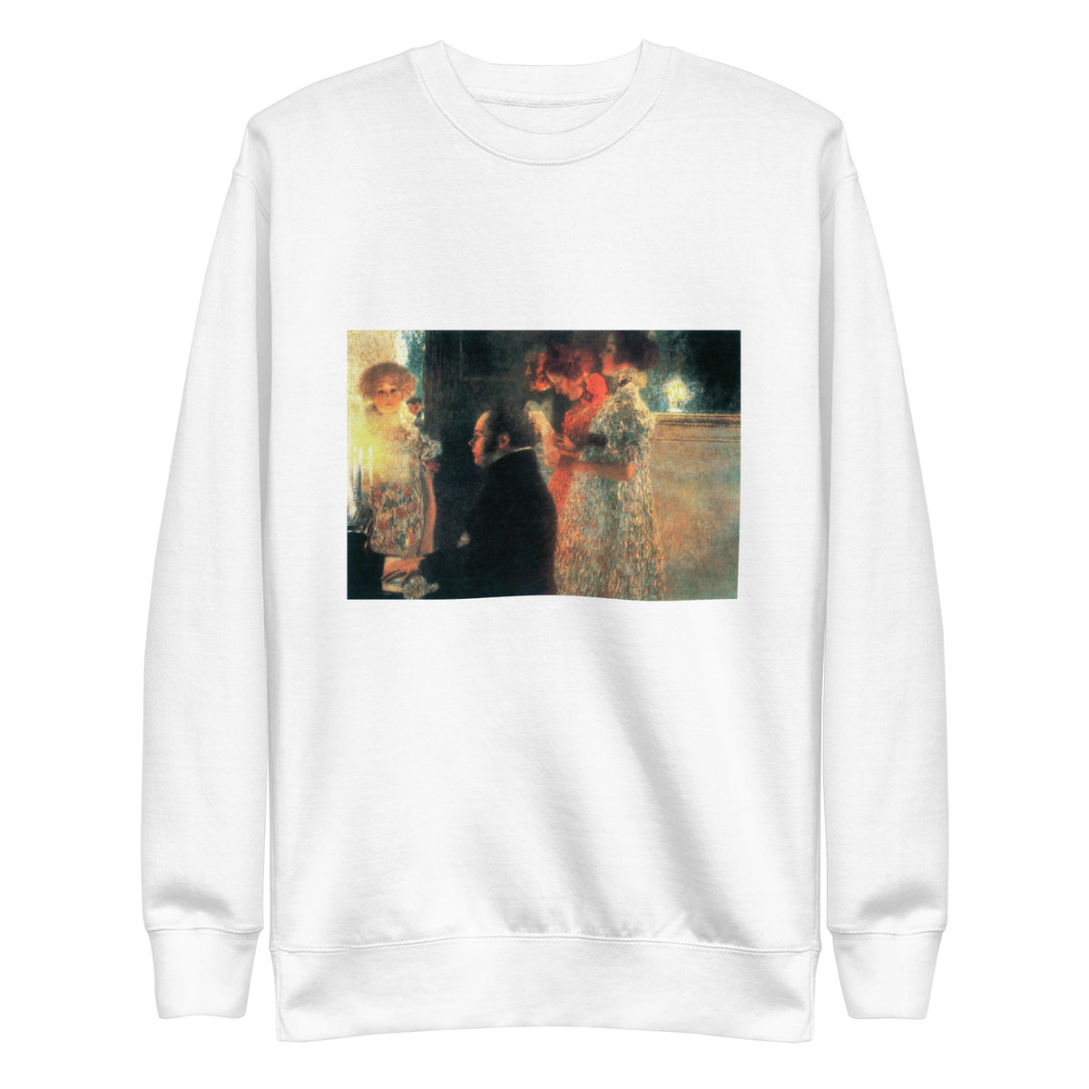 White Sweater Gustav Klimt Schubert At The Piano II Famous Painting Signature